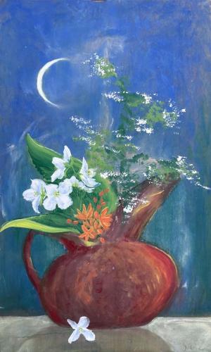 flowers-in-orange-vase